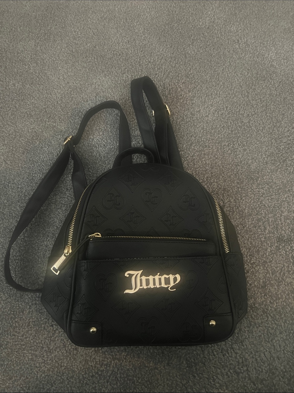 Juicy Couture Black Mini Backpack with Gold Logo